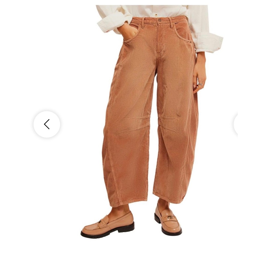Free People We The Free Corduroy Good Luck Barrel Jeans Faded Pant Women 26